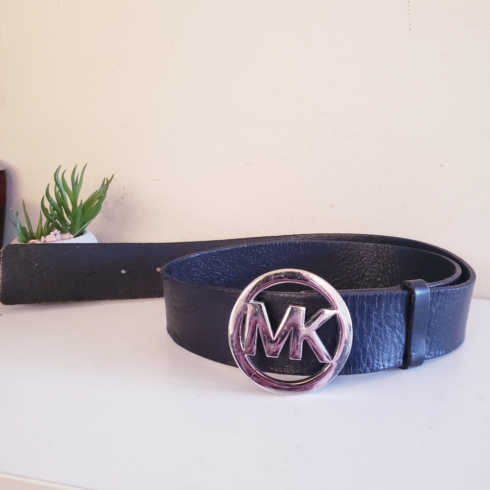 MICHAEL KORS Women's Leather Belt With Buckle - Black